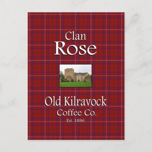 Carte Postale Clan Rose Old Kilravock Coffee Co. (Devant)