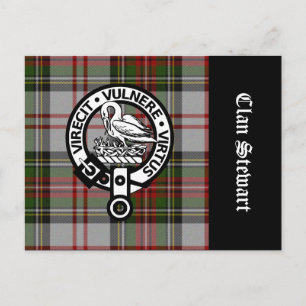 Carte Postale Clan Stewart Crest & Tartan