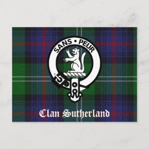 Carte Postale Clan Sutherland Crest & Tartan