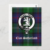 Carte postale Clan Sutherland Crest & Tartan (Devant / Derrière)