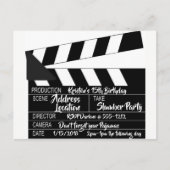 Carte postale Clapperboard Invitation personnalisé (Devant)