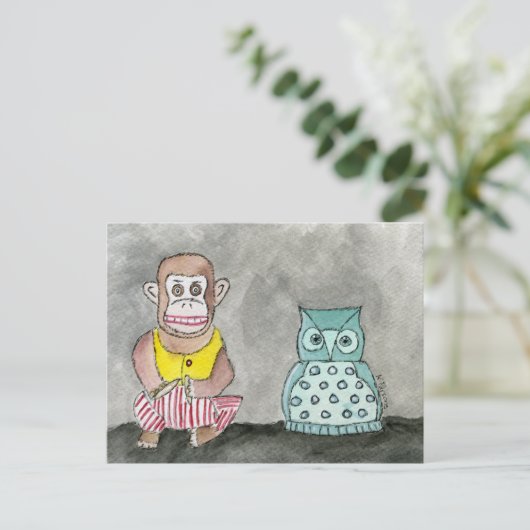 Carte Postale Clapping Monkey and Night Owl (Debout devant)