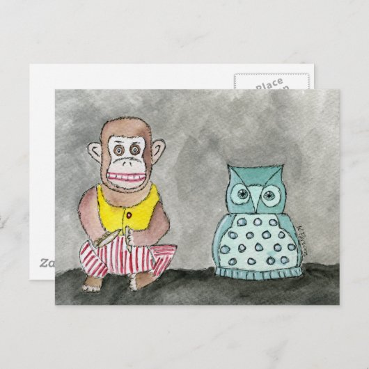 Carte Postale Clapping Monkey and Night Owl (Devant / Derrière)