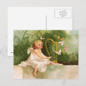Carte Postale Clapsaddle : Angel Jouer de la harpe (Devant / Derrière)