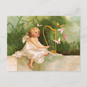 Carte Postale Clapsaddle : Angel Jouer de la harpe