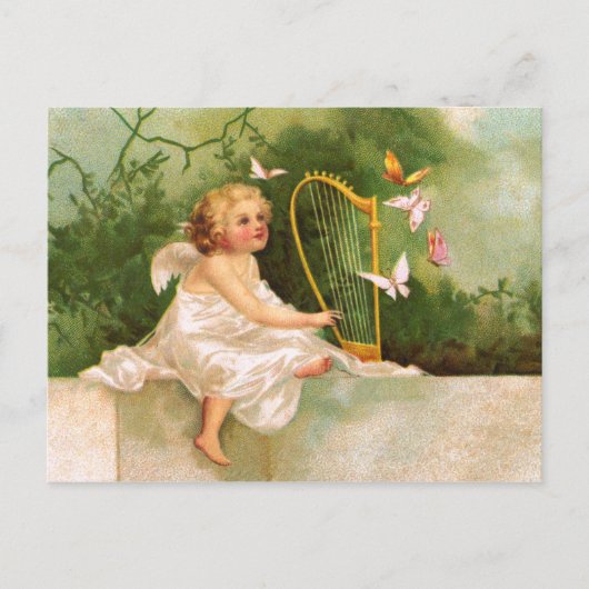 Carte Postale Clapsaddle : Angel Jouer de la harpe (Devant)