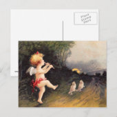 Carte Postale Clapsaddle : Petit Cherub avec Flûte (Devant / Derrière)