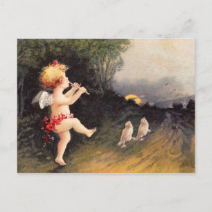 Carte Postale Clapsaddle : Petit Cherub avec Flûte