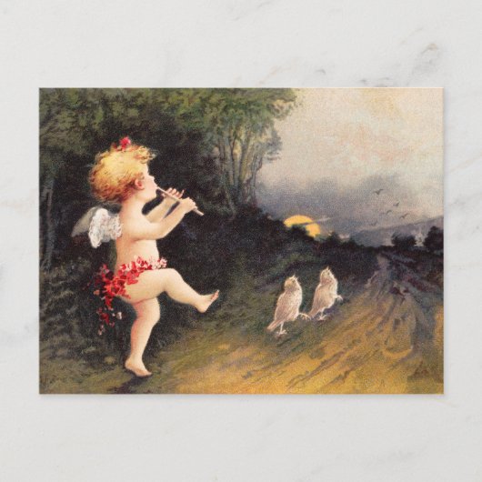 Carte Postale Clapsaddle : Petit Cherub avec Flûte (Devant)