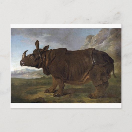 Carte Postale Clara les rhinocéros par Jean-Baptiste Oudry (Devant)
