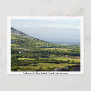 Carte Postale Clare, Irlande, fermes & champs en Kilfenora