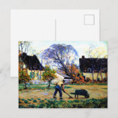 Carte Postale Clarence Gagnon art - Scène d'automne, Baie-Saint- (Devant / Derrière)