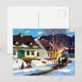 Carte Postale Clarence Gagnon - Village de Québec (Devant / Derrière)