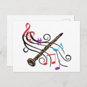 Carte Postale Clarinet Avec Musique (Devant / Derrière)