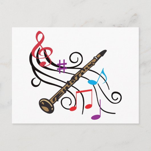 Carte Postale Clarinet Avec Musique (Devant)