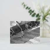 Carte Postale Clarinet avec Partition (Debout devant)
