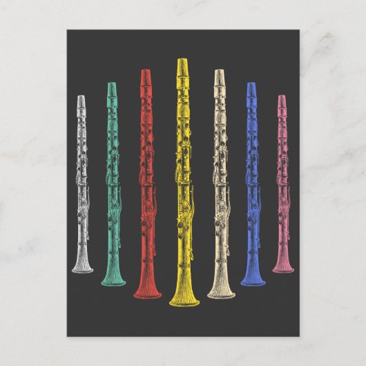 Carte Postale Clarinets colorés (Devant)