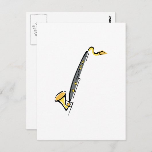Carte Postale Clarinette basse (Devant / Derrière)