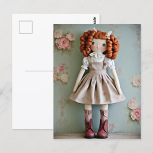 Carte Postale Clarissa à tête rouge de collection de poupées vin