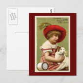 Carte Postale Clarks enfant avec chat (Devant / Derrière)