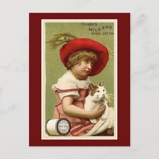 Carte Postale Clarks enfant avec chat (Devant)