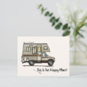 Carte Postale CLASS C RV joyeux camper art Cute (Debout devant)
