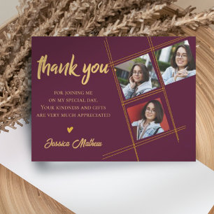 Carte Postale Class of 2023 Red Multi Photo Graduation Thank you