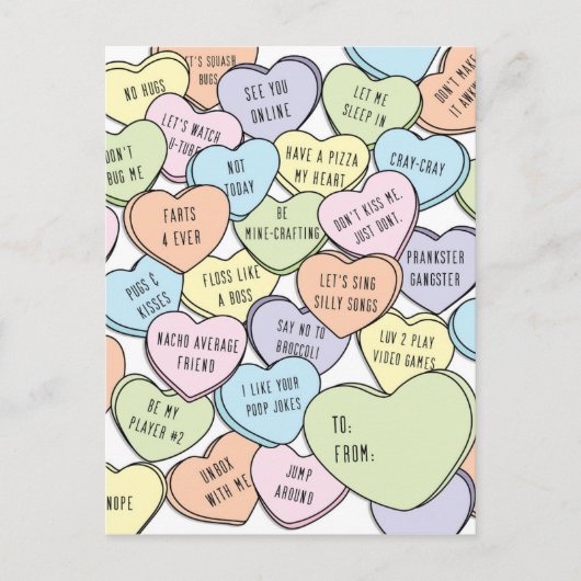 Carte Postale Classe anti-Valentin Valentines garçons plus âgés (Devant)