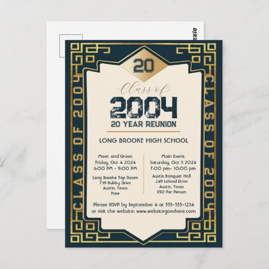 Carte Postale Classe Art Déco élégant de 2004 20 ans HS Réunion (Devant / Derrière)