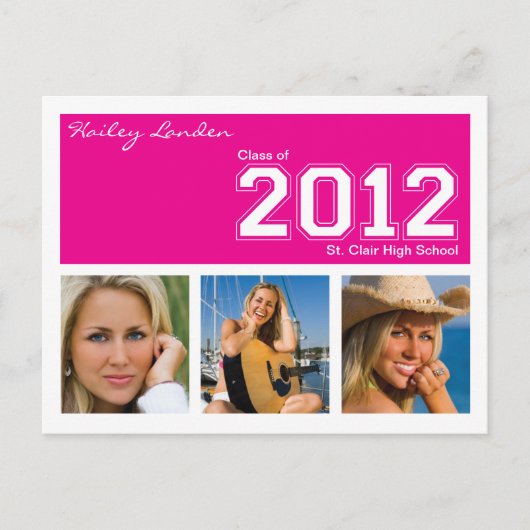 Carte Postale Classe de 2012 Graduation Invitation Postcard (Devant)