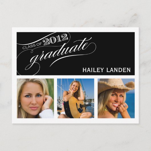 Carte Postale Classe de 2012 Graduation Invitation Postcard (Devant)