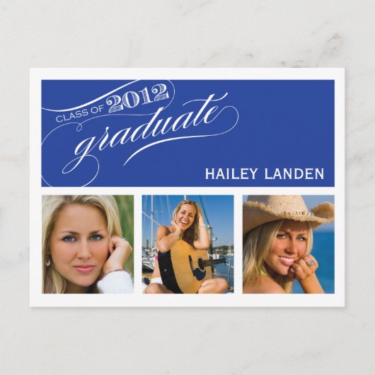 Carte Postale Classe de 2012 Graduation Invitation Postcard (Devant)