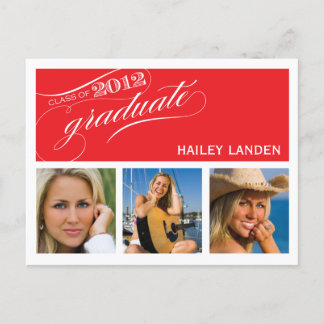 Carte Postale Classe de 2012 Graduation Invitation Postcard | Re