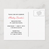 Carte Postale Classe de 2012 Graduation Invitation Postcard | Re (Dos)