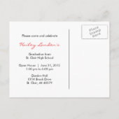 Carte Postale Classe de 2012 Graduation Invitation Postcard | Re (Dos)