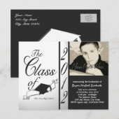 Carte Postale Classe de 2012 Photo invitation Black (Devant / Derrière)