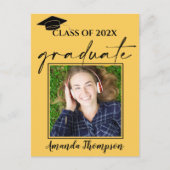 Carte Postale Classe De 2024 Faire-part Diplômé En Photo Jaune (Devant)