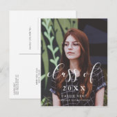 Carte Postale Classe de 2025 élégante photo de graduation (Devant / Derrière)