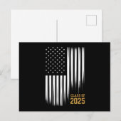 Carte Postale Classe De 2025 Senior American Flag Graduation (Devant / Derrière)