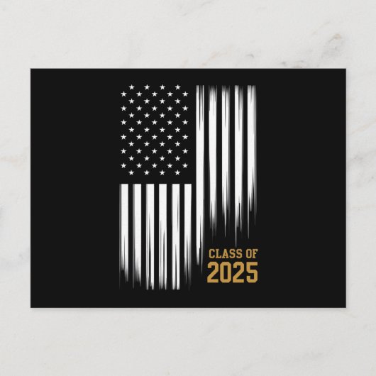 Carte Postale Classe De 2025 Senior American Flag Graduation (Devant)