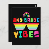 Carte Postale Classe de 2e année Retour à l'école Enseignant & É (Devant / Derrière)