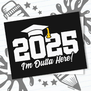 Carte Postale Classe de diplômés de 2025 Graduation Senior 2025