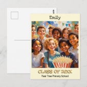 Carte Postale Classe de fin d'études primaires de l'enfant  (Devant / Derrière)