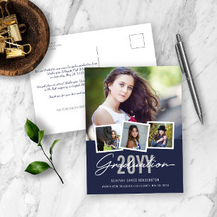 Carte Postale Classe de Graduation Design Moderne de 2019 4 Phot