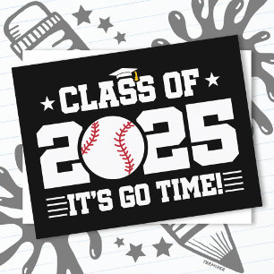 Carte Postale Classe de Graduation du joueur de baseball de 2025
