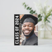 Carte Postale Classe de l'année 2024 moderne noir diplôme photo (Debout devant)