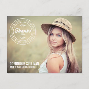 CARTE POSTALE CLASSE DE MERCI DE GRADUATION 2014 STAMP POSTCARD