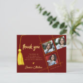 Carte Postale Classe de Merci Red Multi Photo Graduation 2025 (Debout devant)