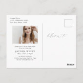 Carte Postale Classe de Script Chic Moderne de 2025 Diplôme Phot (Dos)