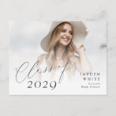 Carte Postale Classe de Script Chic Moderne de 2025 Diplôme Phot (Devant)